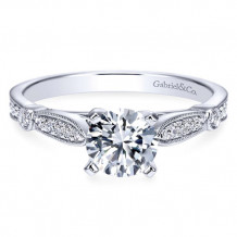 Gabriel & Co. 14k White Gold Victorian Straight Engagement Ring - ER7999W44JJ