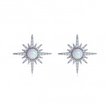 Lafonn Platinum Sunburst Earrings - E0518OPP00