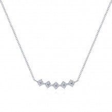 Gabriel & Co. 14k White Gold Art Moderne Diamond Bar Necklace - NK5795W45JJ