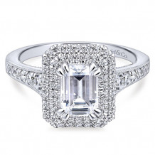 Gabriel & Co 14k White Gold Jasmine Diamond Engagement Ring