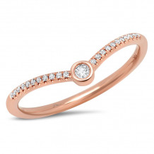 Shy Creation 14k Rose Gold Diamond Womens Ring - SC55003596