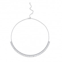 Shy Creation 14k White Gold Diamond Necklace - SC55019854