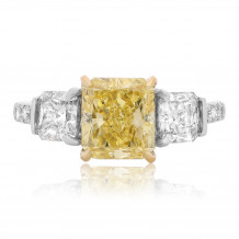 Roman & Jules Two Tone 18k Gold 3 Stone Diamond Engagement Ring - KR2471WY-18K