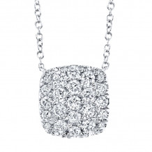 Shy Creation 14k White Gold Diamond Pave Necklace - SC22004399
