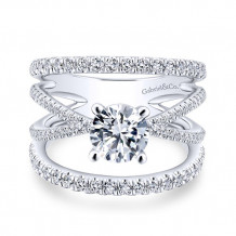 Gabriel & Co 14k White Gold Titania Diamond Engagement Ring