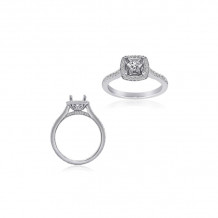 Roman & Jules 14k White Gold Halo Engagement Ring - KR2356W