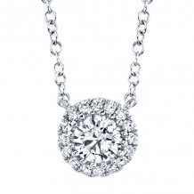 Shy Creation 14k White Gold Diamond Necklace - SC55005792