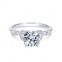 Gabriel & Co. 14k White Gold Victorian Straight Engagement Ring - ER11721R4W44JJ