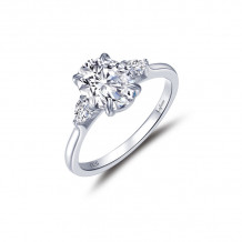 Lafonn Platinum Classic Three-Stone Engagement Ring - R0478CLP10