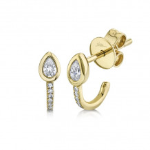 Shy Creation 14k Yellow Gold Diamond Earrings - SC55019564