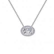 Lafonn 0.63 CTW Oval Halo Necklace - N0103CLP18