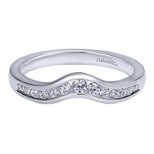 Gabriel & Co 14k White Gold Round Curved Anniversary Band