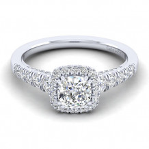 Gabriel & Co 14k White Gold Hazel Diamond Engagement Ring