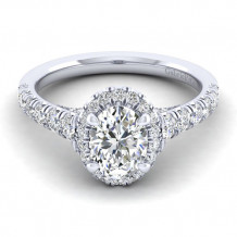 Gabriel & Co. 14k White Gold Entwined Halo Engagement Ring - ER12764O4W44JJ