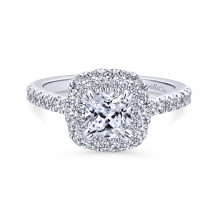 Gabriel & Co 14k White Gold Flora Diamond Engagement Ring
