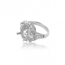 Roman & Jules 14k White Gold Halo Engagement Ring - 1130-1