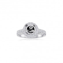 Roman & Jules 14k White Gold Halo Engagement Ring - 1075-1