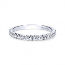 Gabriel & Co. 14k White Gold Contemporary Diamond Wedding Band - WB12647O4W44JJ