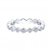 Gabriel & Co. 14k White Gold Diamond Stackable Ladies' Ring