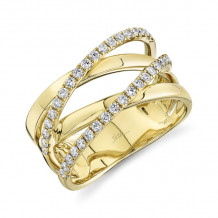 Shy Creation 14k Yellow Gold Diamond Bridge Ring - SC55019237