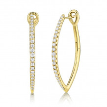 Shy Creation 14k Yellow Gold Diamond Hoop Earrings - SC22005497