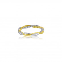 Roman & Jules 14k Two Tone Gold Yellow and White Diamond Twist Band - KR2381WY-BA