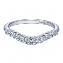 Gabriel & Co 14k White Gold Round Curved Anniversary Band
