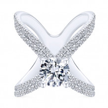 Gabriel & Co 18k White Gold Split Shank Diamond Engagement Ring