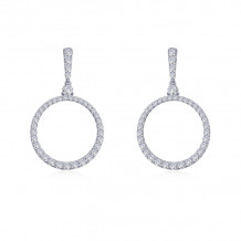Lafonn Platinum Open Circle Drop Earrings - E0525CLP00