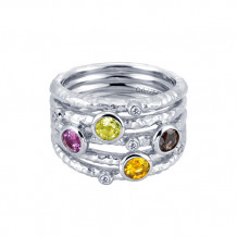 Gabriel & Co. Sterling Silver Multi- Stone Fashion Ring