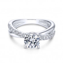 Gabriel & Co. 14k White Gold Criss Cross Diamond Engagement Ring
