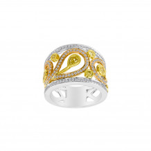 Roman & Jules 18k Tri Tone Gold Yellow and White Diamond Band - KR1305WPY-18K