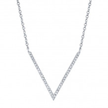Shy Creation 14k White Gold Diamond Necklace - SC55001468