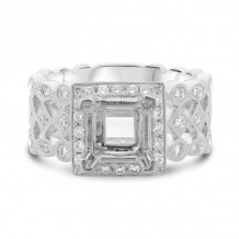 Roman & Jules 14k White Gold Halo Engagement Ring - 1147SM-3