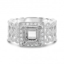 Roman & Jules 14k White Gold Halo Engagement Ring - 1147SM-3