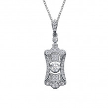 Lafonn Art Deco Inspired Pendant Necklace - P0229CLP20