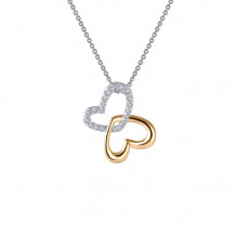 Lafonn Double-Heart Shadow Necklace - N0141CLT18