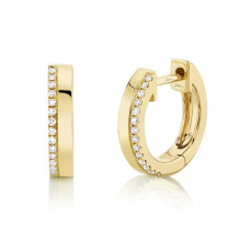 Shy Creation 14k Yellow Gold Diamond Huggie Earrings - SC55006225