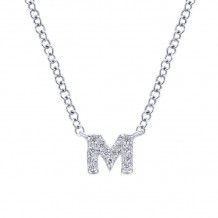 Gabriel & Co. 14k White Gold Lusso Diamond Initial Necklace - NK4577M-W45JJ