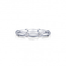 Lafonn Platinum Stackable Wave Eternity Wedding Band - R0467CLP10