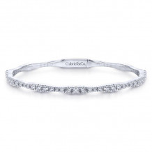 Gabriel & Co. 14k White Gold Demure Diamond Bangle Bracelet - BG3707-65W45JJ