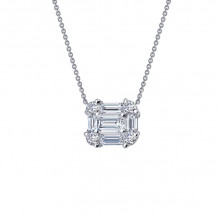 Lafonn 1.15 CTW Baguette Halo Necklace - N0185CLP20