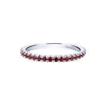 Gabriel & Co. 14k White Gold Garnet Stackable Diamond Ring