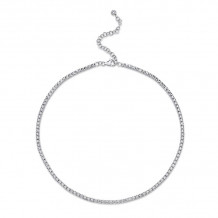 Shy Creation 14k White Gold Diamond Necklace - SC55005146