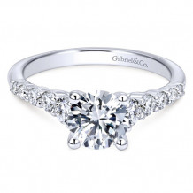 Gabriel & Co 14k White Gold Straight Diamond Engagement Ring