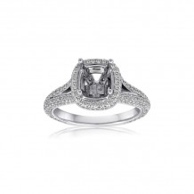 Roman & Jules 14k White Gold Halo Engagement Ring - KR2605W