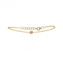 Shy Creation 14k Yellow Gold Diamond Bezel Bracelet - SC55008391