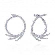Gabriel & Co. 14k White Gold Kaslique Diamond Hoop Earrings - EG13447W45JJ
