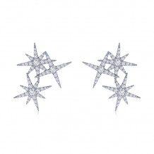 Lafonn Platinum Star Cluster Stud Earrings - E0516CLP00