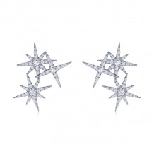 Lafonn Platinum Star Cluster Stud Earrings - E0516CLP00